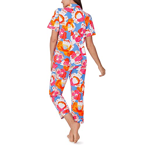 Image of BedHead PJs Short Sleeve Cropped PJ Set Morning Flowers SM (US 4-6)