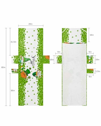 St. Patrick's Day Gnomes Beach Lounge Chair Towel Cover, Soft Chaise Lounge Towel with Side Pockets Patio Pool Chairs Cover for Beach/Pool Sunbathing 29x85 Green Lucky Clover