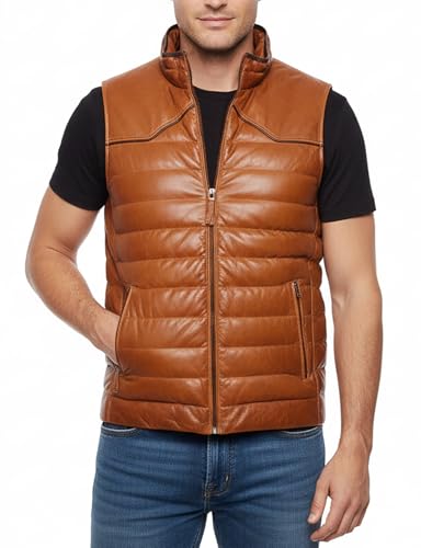 Image of Motorcycle Leather Vest For Men - Tactical Combat Military Style Sleeveless Biker Club Riding Outdoor Waistcoats