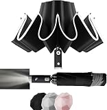 Paraguas Plegable Automático, Antiviento, luz LED, diseño de plegado inverso, Abrir y Cerrar Automático, Robusto Ligero...
