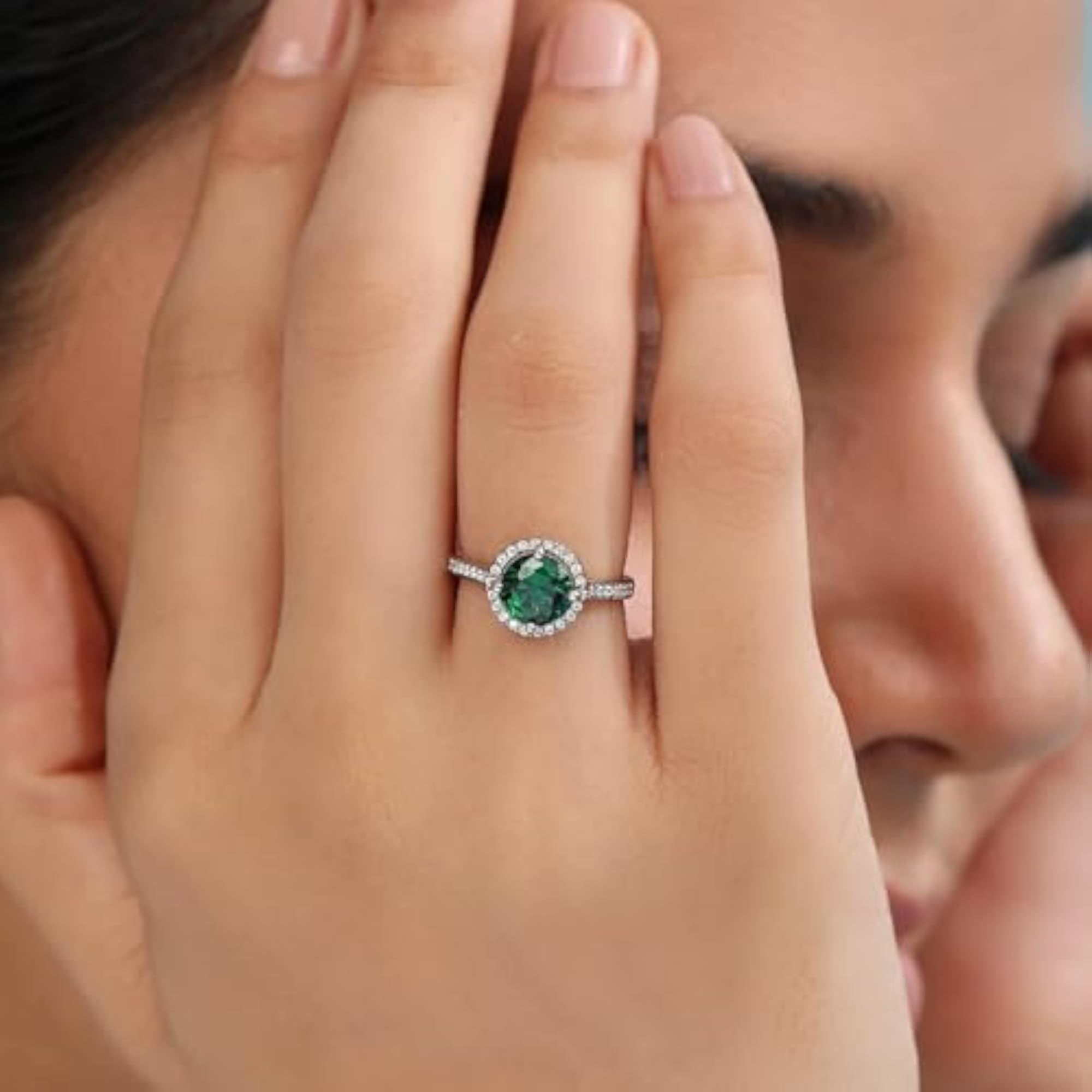 Women's 925 Sterling Silver Rhodium Plated Ring, Gift for Her