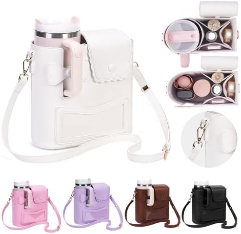Stanley Purse Cup Holder Bag with Adjustable Women Shoulder Strap Outdoor Portable Crossbody Water Bottle Storage Bag