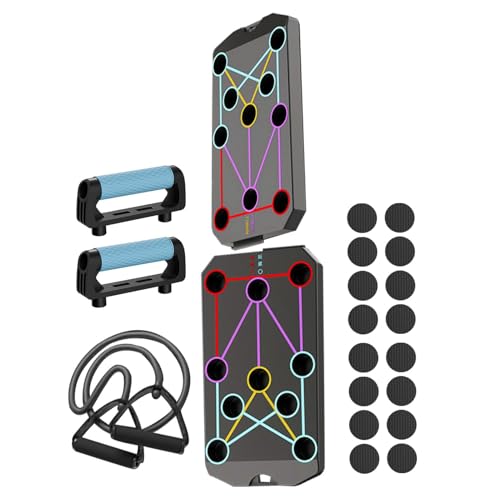 Tabla de flexiones plegable con guías de posición para un entrenamiento de pecho completo