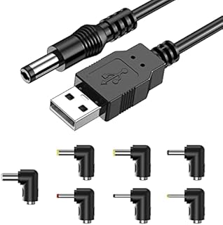 Universal USB to DC Cable 5V, Ancable USB to DC Power Cable 5.5 * 2.1mm Jack 5V Charging Cord with 7 Selectable Connector Tips(5.5*2.5, 4.8*1.7, 4.0*1.7, 4.0*1.35, 3.5*1.35, 3.0*1.1, 2.5*0.7)