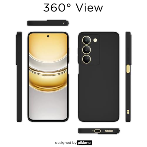 Image of Outlouders Back Cover for Realme 14x 5G | Camera Protection | Durable Soft Matte Silicone Bumper Case (Black)