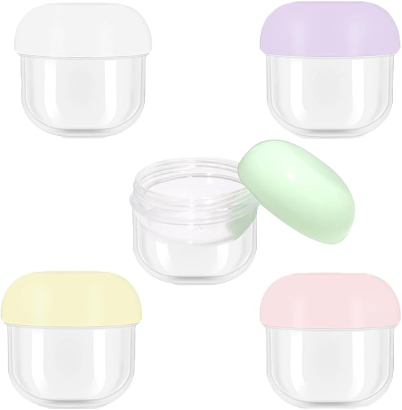 Frascos recarregáveis GAQWOK de silicone, 20 mL, redondos, pacote com 5