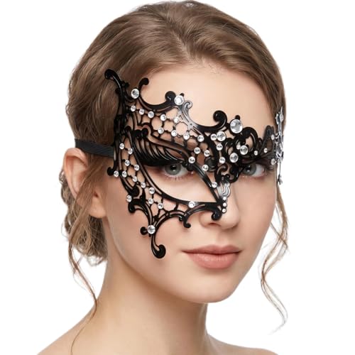 Image of Exlinonline Lace Masquerade Mask Elastic,Fit for Adult,Soft Gentle Material,Specially For Costume,Thememed Party