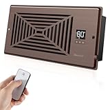 BIOWIND Quiet Register Booster Fan Fits 4' x 10' Register Holes, 10-Speed Smart Heating Cooling AC Vent Fan with Remote Control and Thermostat Control - Bronze