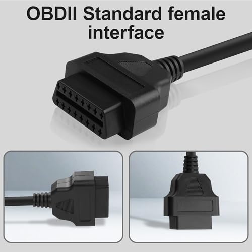 Image of OBD2 Extension Cable OBD II 16 Pin Male to Female Diagnostic Extender Cord for OBD-II Scan Tool Compatible for All OBD2 Vehicles (1 Ft)