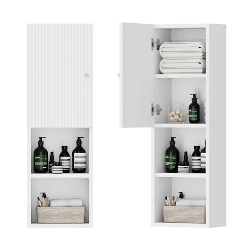 Qupui Fluted 4-Tier Wall Cabinet