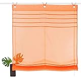 Rollos Ösenrollo Gardinen Vorhang Raffrollos Mit Haken Schlaufen Voile Transparent Einfacher Stil Vorhang Bxh 100X140Cm Gelb