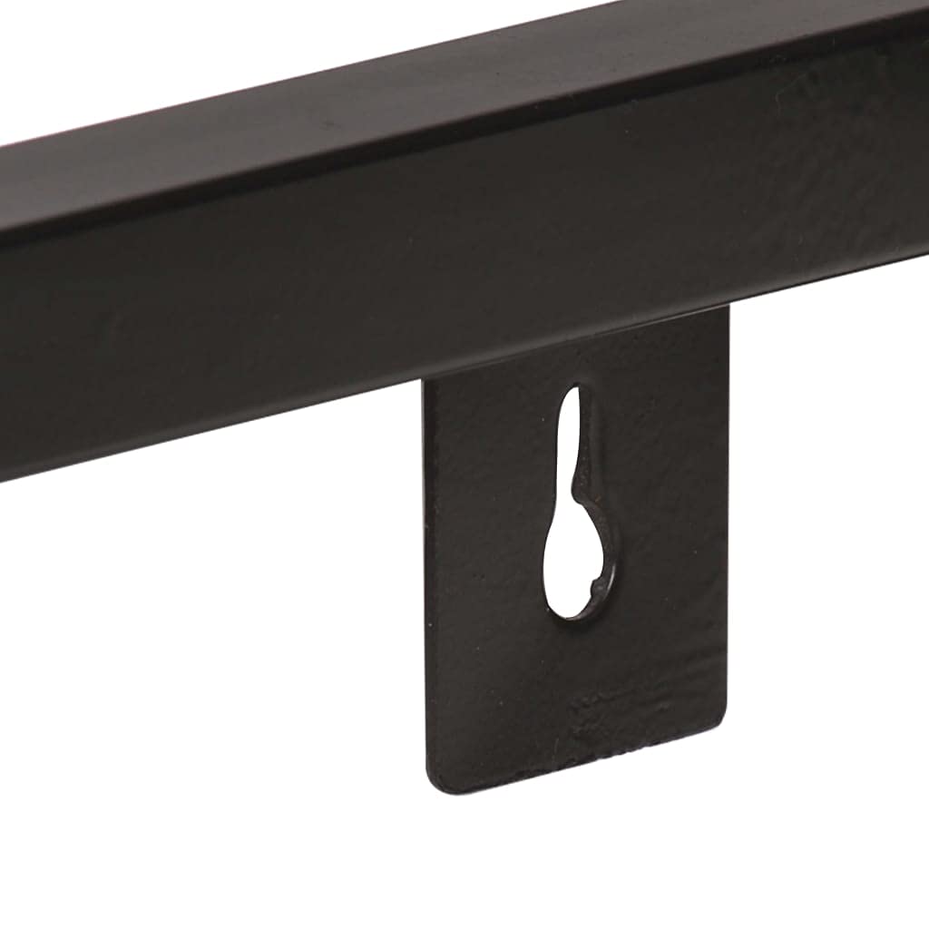 Bastidores de pared 2 PC. 120 cm viejo madera maciza | Marco de hierro negro, capacidad de carga de 50 kg por estante, estilo industrial, juego para sala de estar