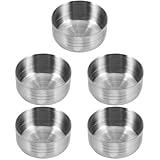 DECHOUS 5Pcs Cocktail Shaker Lids: Stainless Steel 350ML Shaker Cup Lid Cap Replacement - Shaking Tumbler Covers Suitable for 350ml Shaking Cup - for Bartenders and Home