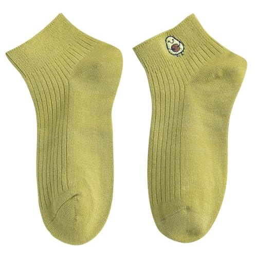 Calcetines Tobilleros Mujer cómodos de algodón con bordado creativo y corte bajo