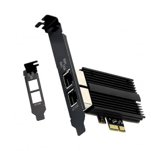 2.5Gbps PCIe Tarjeta de Red, Adaptador Ethernet RJ45 Doble Puerto Gigabit LAN, Soporta IEEE 802.3az EEE, para Escritorio Gaming Oficina miniatura 1