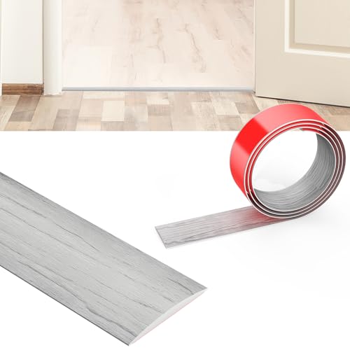 Flintronic 1.2M Laminate Flooring Threshold Transition Strip 4CM PVC Floor Divider, Self Adhesive Threshold Strips for Joining Floor Gaps
