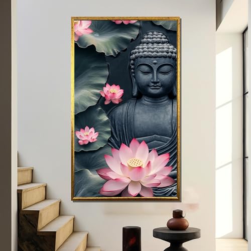 Impression de Bouddha et fleur de lotus pour une ambiance zen dans votre salon