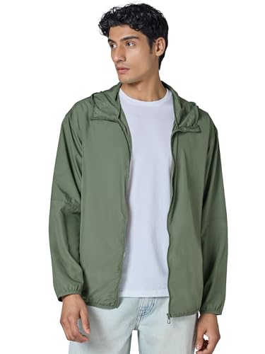 XYXX Veste parka pour homme en polyester, longueur standard, protection UV, protection solaire et anti-salissure, légère et à séchage rapide, avec...