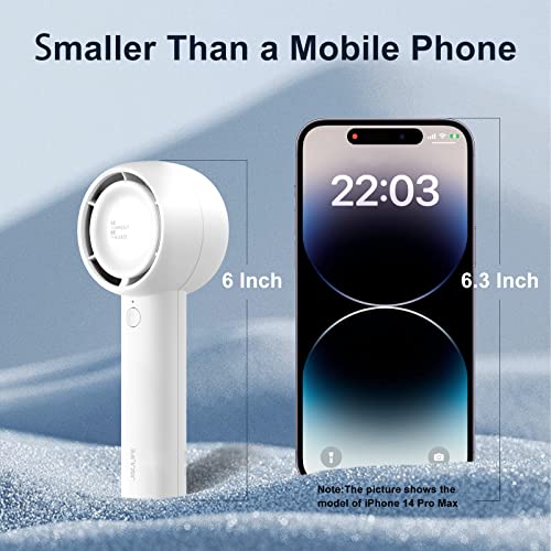 Jisulife Handheld Fan, Innovative Hidden Fan Blades Design, 4500Mah Mini Portable Fan With 18H Max Cooling Time, Usb Rechargeable Hand Fan, Personal Lash Fan For Makeup/Eyelash/Travel/Outdoor-White #TOP3