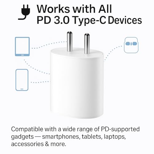 Image of 45W C-Type Super-Fast Charging Power Adapter Compatible With Nothng (1), Phone (2), Phone (2A) [PD PPS Technology] Super Fast Chaging, White