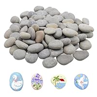 POPAPIE 50 Stück Kieselsteine zum Bemalen,Steine Bemalen,1-3cm Flache Steine,Kies Dekosteine Naturstein,Steine zum Bemalen Flach für Bunte Malerei & Dekoration