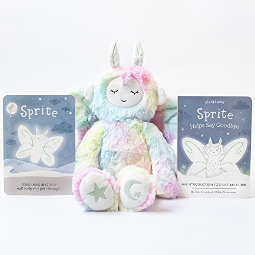 Image of Slumberkins 14" Kin & Board Book | Supports Grief & Loss, Emotional Acceptance | Social Emotional Tools for Ages 0+ (Rainbow Sprite Kin & Board Book)