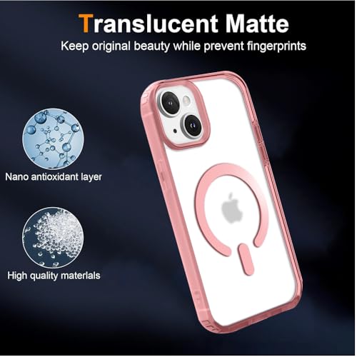 Image of KARWAN️ Hybrid Transparent iPhone 15 Back Cover Case Compatibe with Mag-Safe | Shockproof Design |Camera Protection Bump | Transparent Back Cover Case for iPhone 15 (PC, TPU | Pink