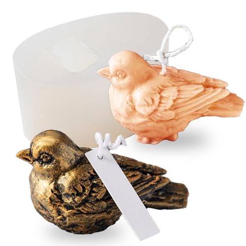 3D Bird Silicone Molds for Resin Candle, Sparrow Bird Cake Fondant Chocolate Candy Molds, Animal Candle Soap Epoxy Resin Casting Concrete Art Craft Mold Table Home Wedding Decor