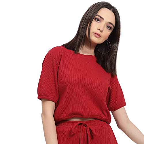 Image of Rigo Printed Waffle Knit Tie & Dye Top and Shorts Co-ord Set for Women | Half Sleeves & Sleeveless Co-ords Set for Women | Stylish Dresses for Women | Night Wear, Beach Wear, Vacation Wear Outfit