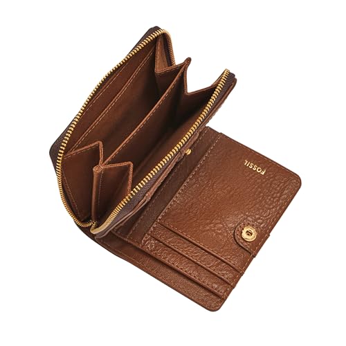 Image of Fossil Women's Logan RFID-Blocking Leather Mini Multifunction Bifold Wallet