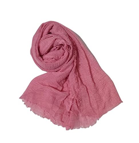 Image of Iba & Isba Women's Plain Crinkled Scarves, Stoles, Hijab (76 x 36 inch)