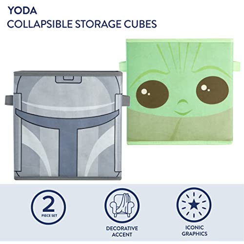 Image of Star Wars The Mandalorian Grogu aka The Child Collapsible Storage Cubes, Set of 2, 10 inchx10 inch