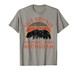 Isle Royale National Park Michigan Bear Nature Vintage Design Muestra tu amor por el senderismo, la vida silvestre, el camping, el mochilero y la aventura.