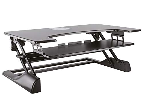 Preisvergleich Produktbild ROLINE Höhenverstellbarer Schreibtischaufsatz / Tischerhöhung mit Tastatur-Ablage / Schwarz