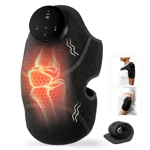 Masajeador portátil para rodilla inalámbrico 3 en 1 con calor de grafeno y vibración, almohadilla recargable para rodilla, hombro y codo, 4 modos de masaje y 3 niveles de calor miniatura 1