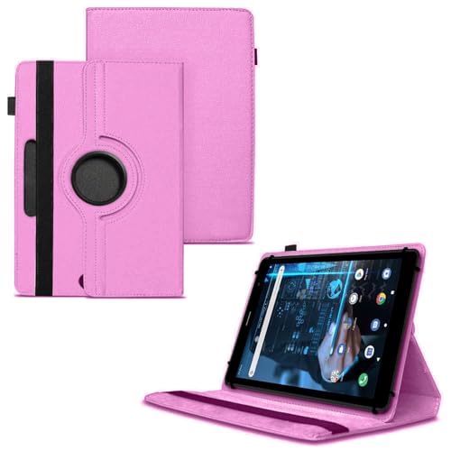 World biz 10 inch Tablet Case - Universal Stand Case Folio Cover Leather 360° Rotating Case Fits for Samsung Tab A7/A8, Tab A9 plus 11", iPad 9.7/10.2, iPad 10.9, Lenovo Tab M10, Fire HD 10 (Pink)