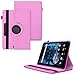 World biz 10 inch Tablet Case - Universal Stand Case Folio Cover Leather 360° Rotating Case Fits for Samsung Tab A7/A8, Tab A9 plus 11",iPad 9.7/10.2,iPad 10.9, Lenovo Tab M10, Fire HD 10 (Pink)