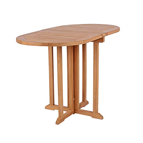 Mr. Deko Teak Balcony - Tisch - Gartentisch - eckig/rund - klappbar - Outdoormöbel - Teakholz - für Balkon, Terrasse… – Bild 6