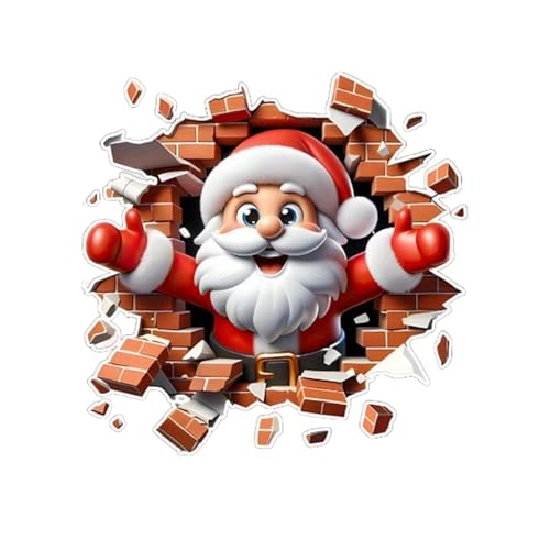 Weihnachtsmann Wandaufkleber - Weihnachtsmann Wanddurchbruch...