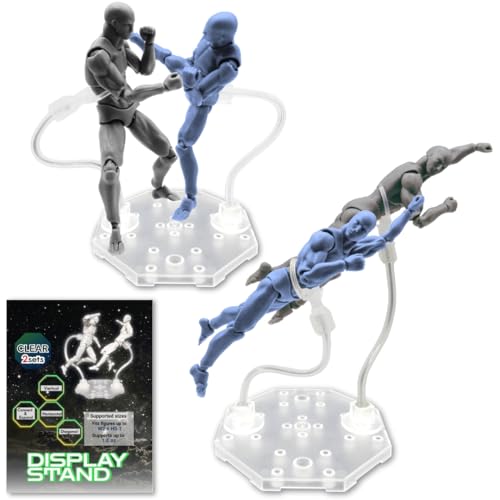 Qucchanen Action Figure Stand with Adjustable 2 Arms,...