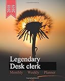 Legendary Desk clerk, Monthly Weekly Planner, 2018 - 2019: Blowball Bloom Cover, Calendar October...