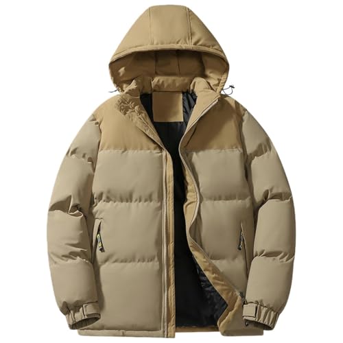 Veste chaude homme rembourrée avec capuche épaisse anti-froid