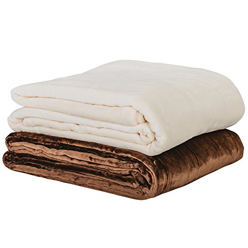 Earthlite Premium Fleece Blanket – Extra Soft Brushed Micro-Fleece, Reversible, Machine-Washable, Massage Table Blanket/Bed Blanket (60" X 90"), Cream #TOP29
