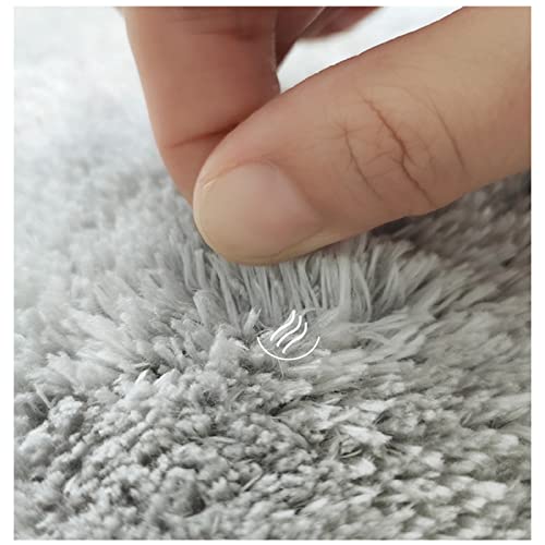 Aglzwy Floor Mat Comfortable Bath Mat Prevent Skidding Mat Bathroom Accessories Shower Rug Rubber Shower Mats，For Living Room, Study, Office, Round (Color : Gray, Size : Diameter 80Cm) #TOP7