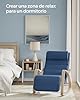 SONGMICS Silla Mecedora, con Apoyabrazos de Madera de Abedul, Silla Mecedora con Reposapiés Ajustable en 5 Posiciones, Máx. Carga de 150 kg, Dormitorio, Salón, Azul Medianoche y Natural LYY010Q01 #3
