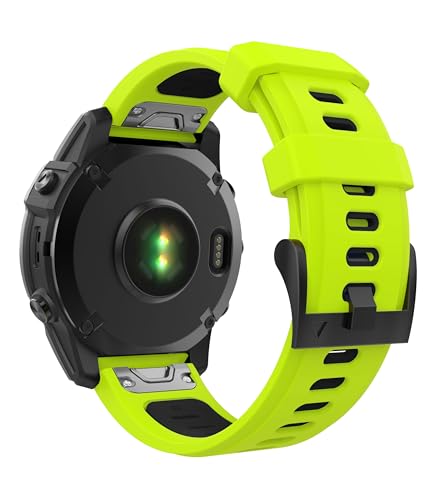 Astorgos 22mm Reloj Correa Compatible con Garmin Fenix 7/7 Pro/6/6 Pro/5/5 Plus/Forerunner 965/955/945/Instinct Solar/Instinct 2, Correa de Reloj de Liberación Rápida Deporte, Lima/Negro