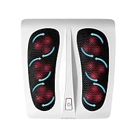 Homedics Massaggiatore Piedi Elettrico con Calore, 6 Testine, Bianco