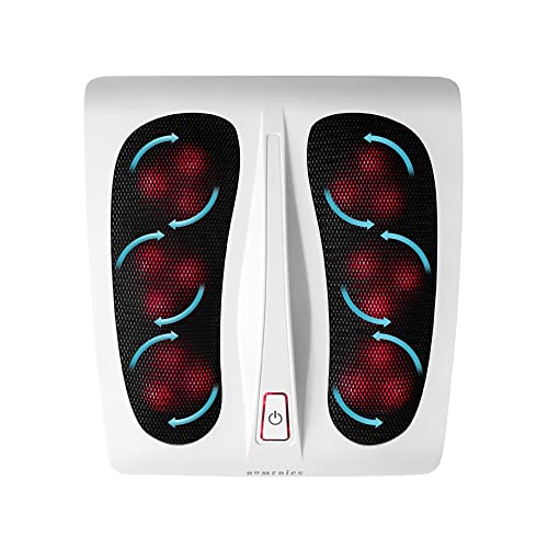 HoMedics Shiatsu Fußmassagegerät Elektrisch - Massagegerät für Füße inkl. 18 Massageköpfen, tiefenwirksame Fußpflege mit Wellness Wärmefunktion - Mehr Vitalität für müde Füße und Beine - Weiß