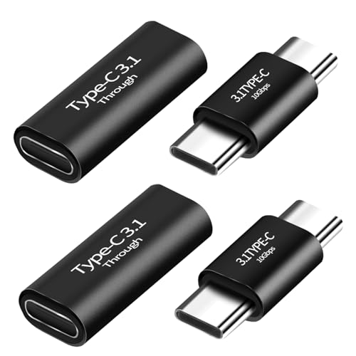 USB C 3.1 Adapter4Stück USB C Buchse Adapter Buchse zu Buchse Typ C Stecker AdapterStecker auf Stecker kompatibel mit MacBook Pro Tablet Samsung Galaxy usw