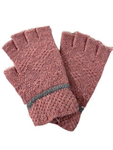 Kalpana's Winter Knit Hand Half Cut Finger Gloves, Woolen Warm Stretchy Mittens Fingerless - Touchscreen Riding Scooty Bike Gloves in Common Size for Men and Women(set of 1)-image-1